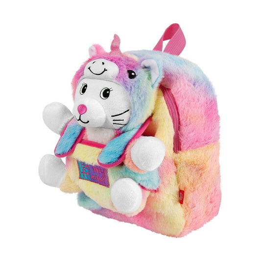 Mochila multicolor PERLETTI con peluche de gato Emi