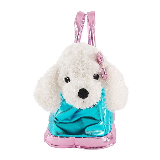 Bolso de mano azul metalizado PERLETTI con peluche de perro Didi - 2