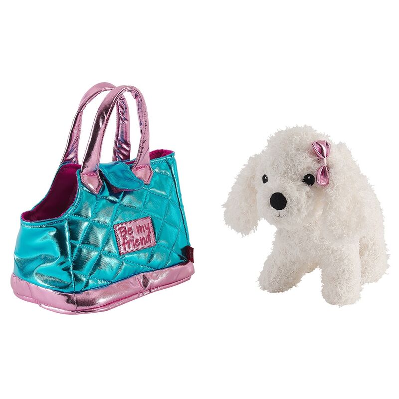 Bolso de mano azul metalizado PERLETTI con peluche de perro Didi - 3