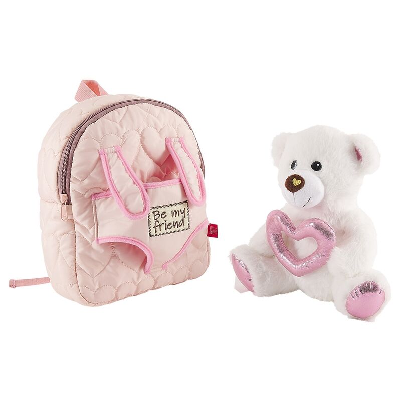 Mochila rosa Perletti con peluche oso Teddy - 3