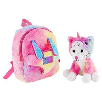 Mochila multicolor PERLETTI con peluche de gato Emi - 3