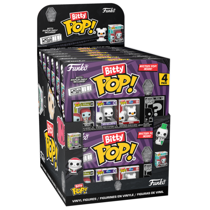 Blíster FUNKO Bitty POP! de Pesadilla Antes de Navidad con cuatro figuras surtidas