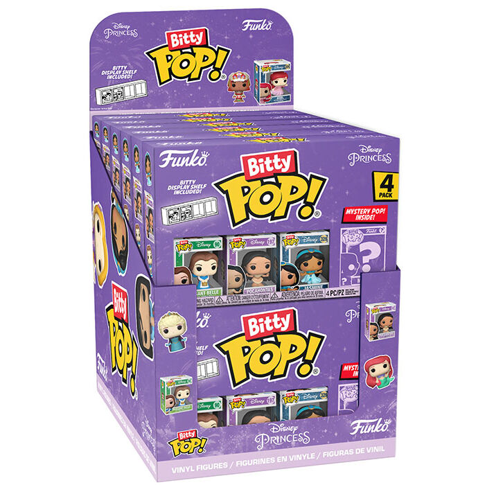 Blíster Funko Bitty POP de Disney Princesas con 4 figuras y expositor