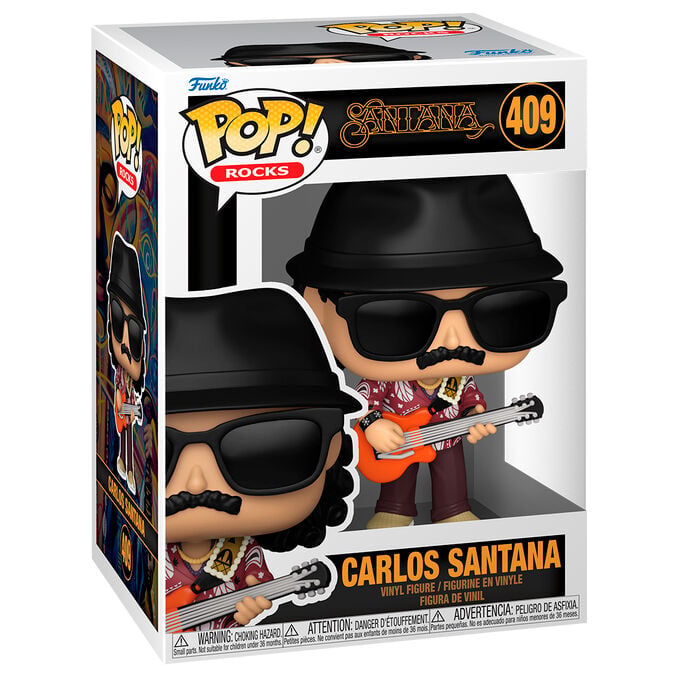 Figura Funko POP! de Carlos Santana con guitarra en caja