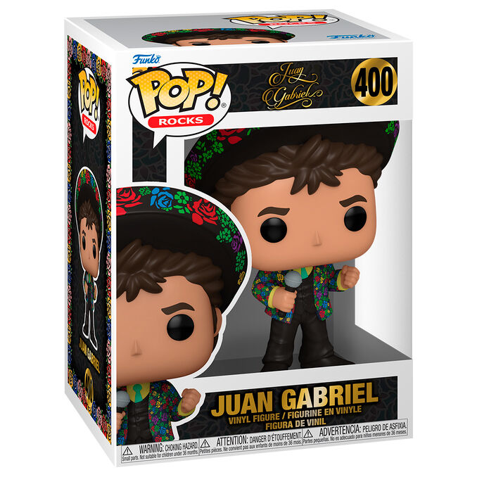 Figura Funko POP! de Juan Gabriel con chaqueta floral y micrófono