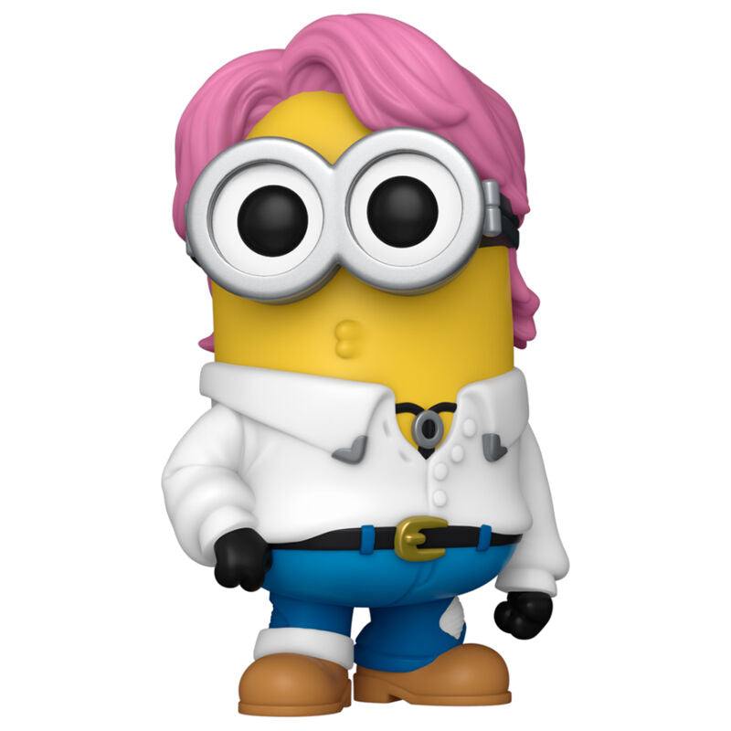 Figura Funko POP! Jin Minion con cabello rosa y atuendo blanco y azul