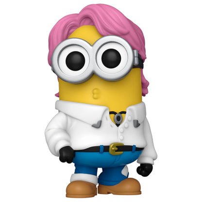 Figura Funko POP! Jin Minion con cabello rosa y atuendo blanco y azul