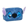 Neceser azul de polipiel con rostro de Stitch y orejas lilas