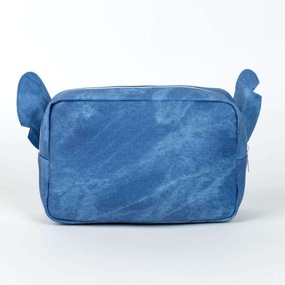Neceser azul de polipiel con rostro de Stitch y orejas lilas - 2