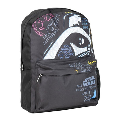 Mochila negra de Darth Vader Star Wars con bolsillo frontal