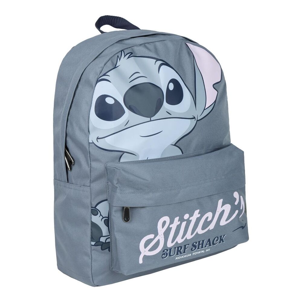 Mochila gris de Stitch Disney con bolsillo frontal