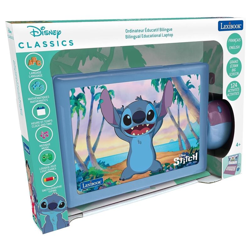 Ordenador educativo portátil bilingüe de Stitch Disney LEXIBOOK