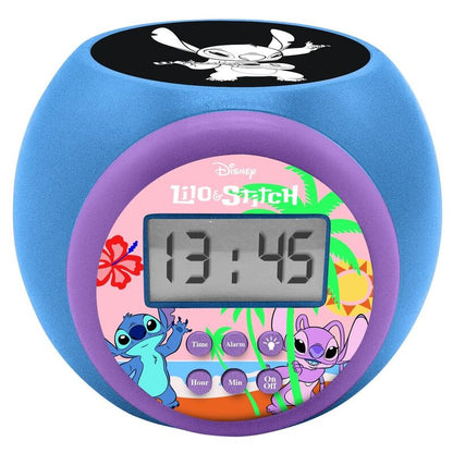 Reloj despertador proyector Stitch Disney azul con luz nocturna - 2