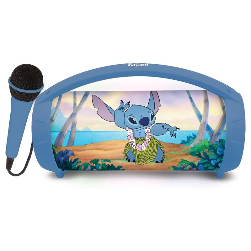 Altavoz Bluetooth azul de Stitch Disney con micrófono