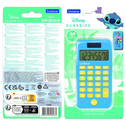 Calculadora solar azul Lexibook Disney Stitch - 2
