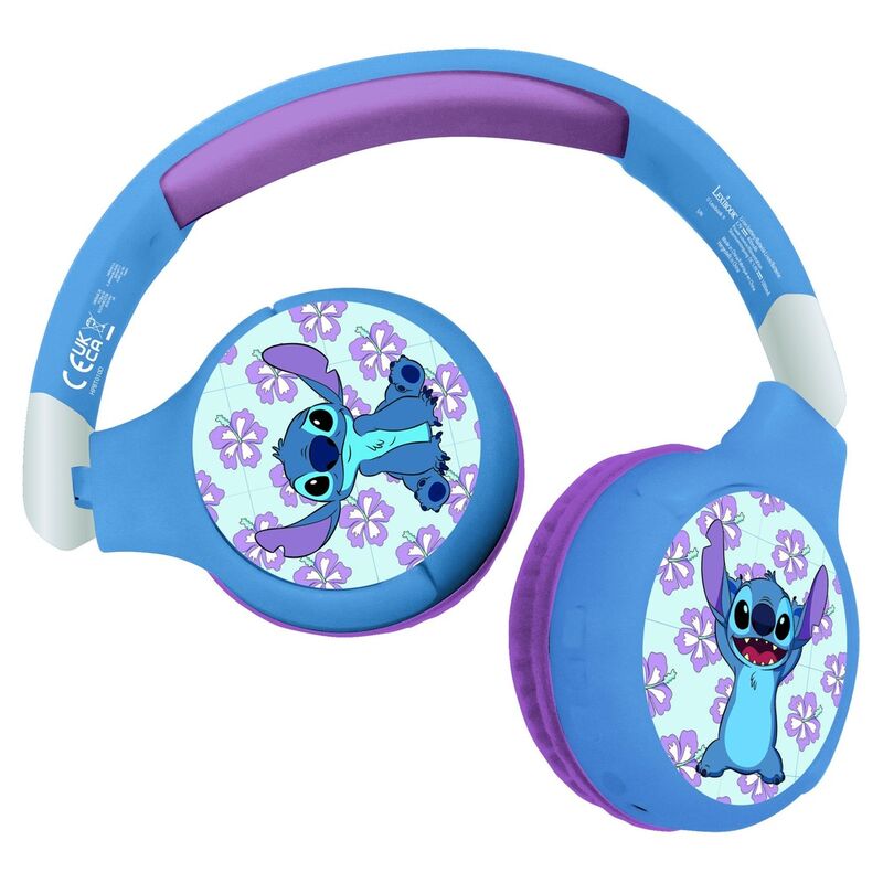 Auriculares Bluetooth Stitch Disney azules y morados - 2