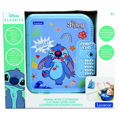 Diario secreto electrónico azul de Stitch Disney con cuaderno y bolígrafo rosa - 4