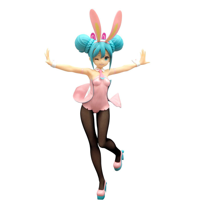 Figura de Hatsune Miku Bicute Bunnies con orejas de conejo y conjunto rosa
