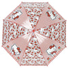 Paraguas transparente de Hello Kitty con estampado rojo y blanco