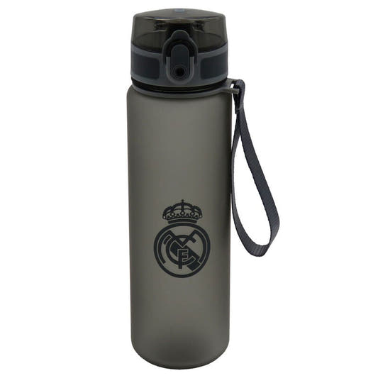 Botella Real Madrid de 650 ml oscura con asa y escudo