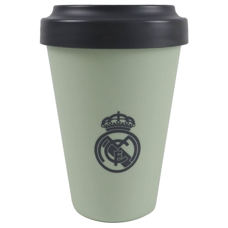 Vaso para llevar Real Madrid verde claro con tapa negra