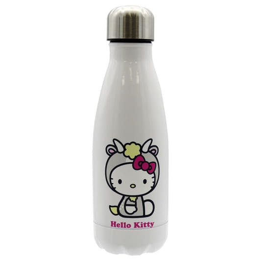 Botella blanca de acero inoxidable Hello Kitty Capricornio de 550 ml