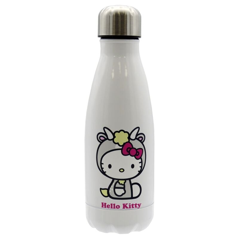 Botella blanca de acero inoxidable Hello Kitty Capricornio de 550 ml