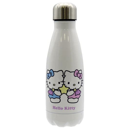 Botella blanca de acero inoxidable Hello Kitty de 550 ml