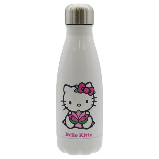 Botella blanca de acero inoxidable Hello Kitty de 550 ml