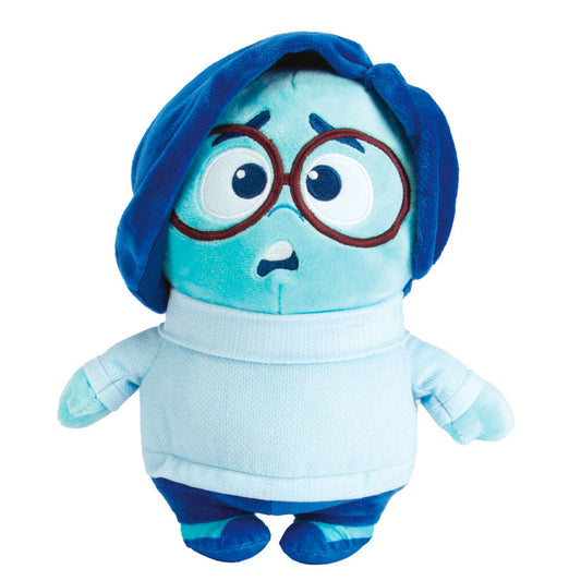 Peluche de Tristeza de Del Revés con gafas redondas y jersey azul claro