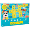 Caja de Scrabble Junior en español de Mattel con tablero de palabras y dibujos de colores