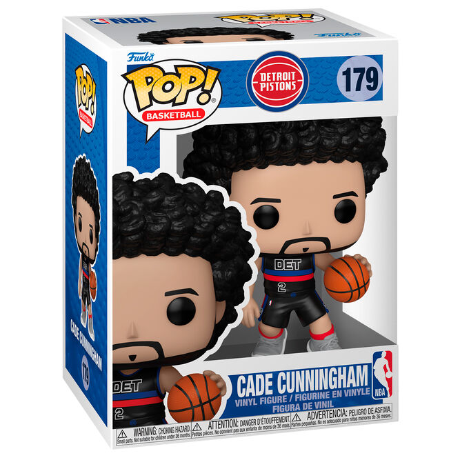 Figura Funko POP! de Cade Cunningham con uniforme de Detroit Pistons y balón