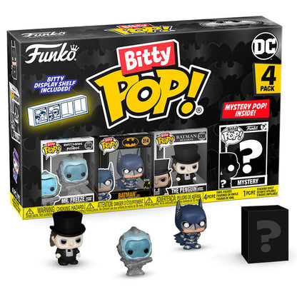 Pack de 4 figuras Bitty POP! de Batman con Mr. Freeze, El Pingüino y figura misteriosa