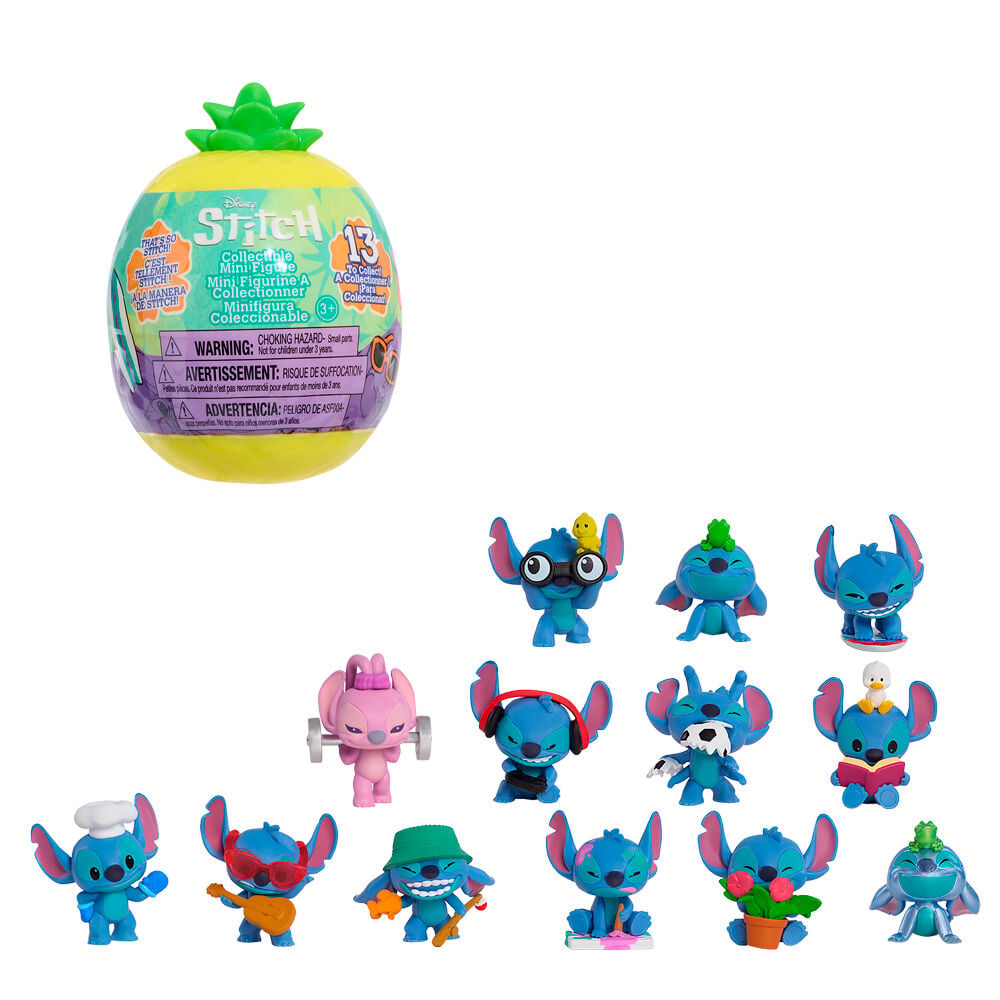 Cápsula sorpresa con mini figura coleccionable de Stitch Disney