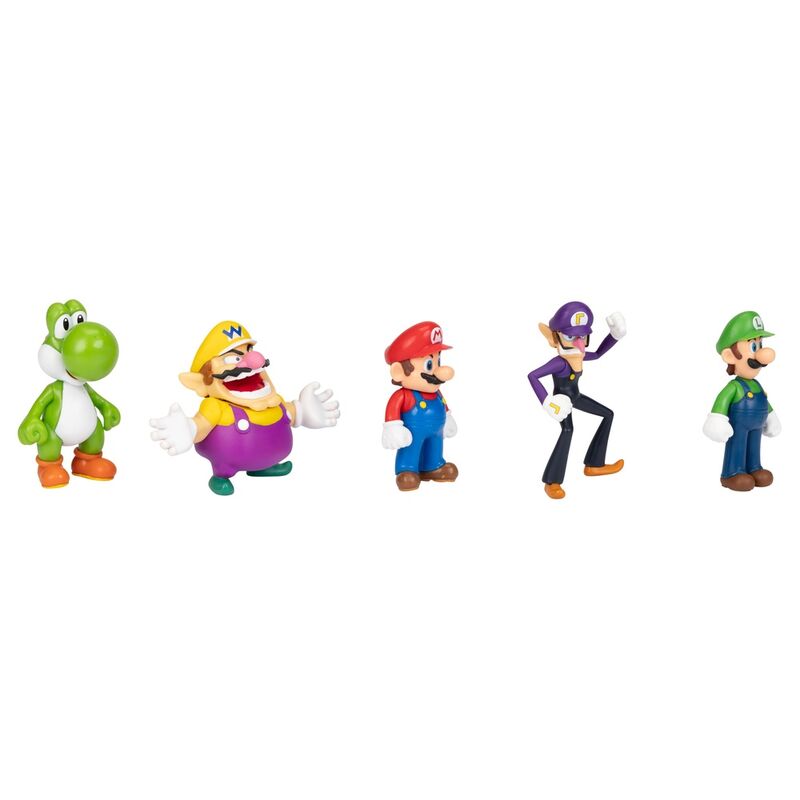 Blíster con cinco figuras Super Mario Bros: Yoshi, Wario, Mario, Waluigi y Luigi - 3