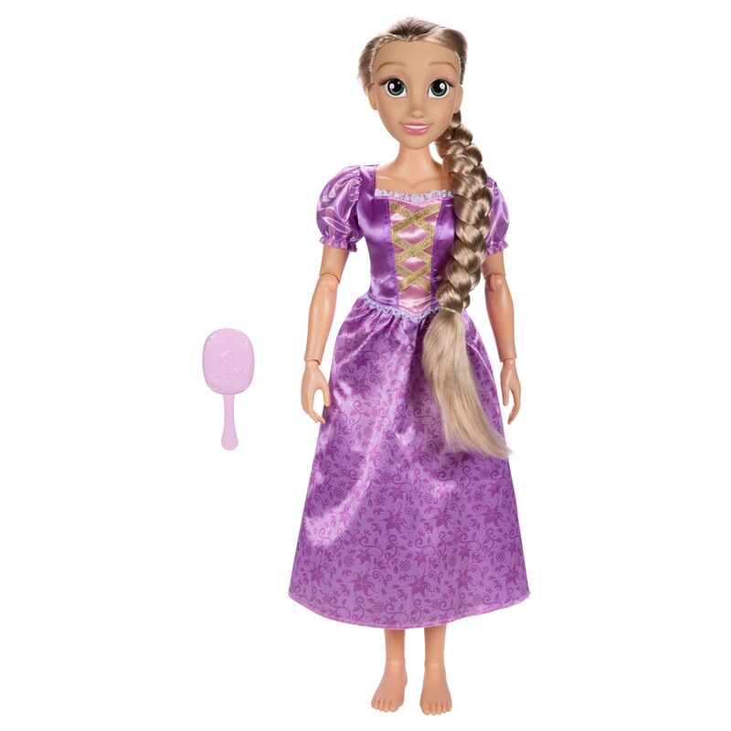 Muñeca Rapunzel Disney de 80 cm con vestido morado en su caja - 4
