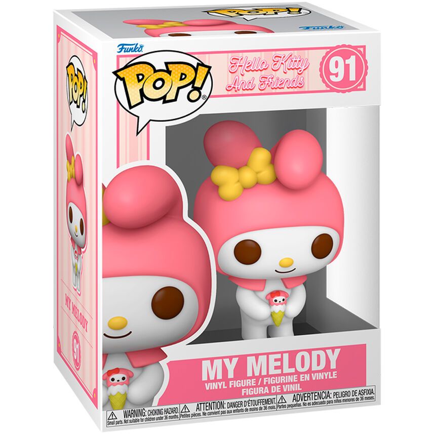 Figura Funko POP! de My Melody rosa con lazo amarillo y cucurucho de helado - 2