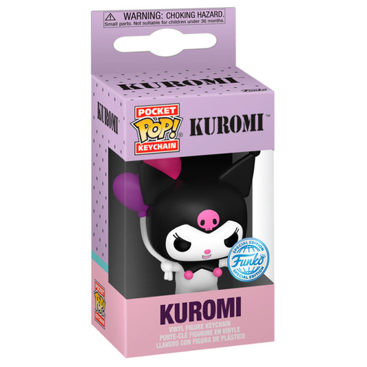 Llavero Funko Pocket Pop de Kuromi con capucha negra y detalles rosas - 2