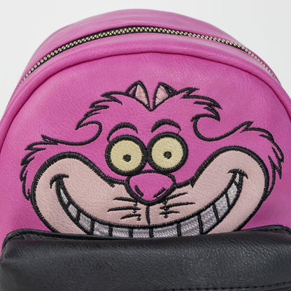 Mochila Cheshire Disney Alicia rosa y negra con bolsillo frontal - 5