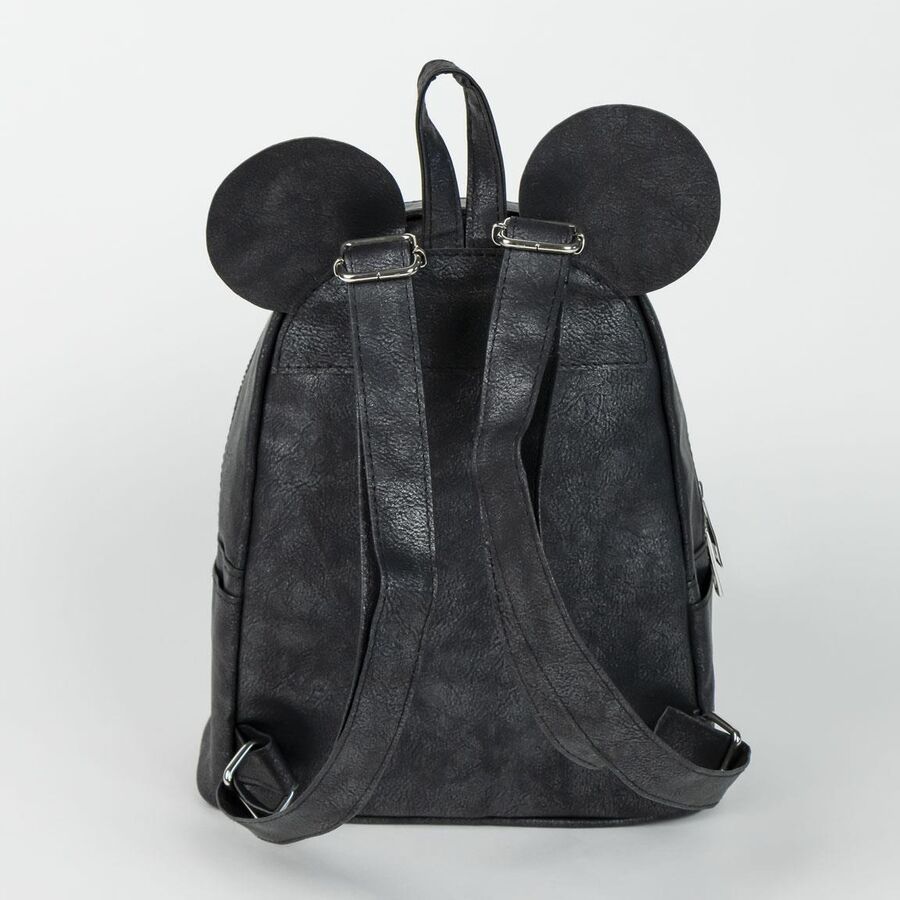 Mochila negra de polipiel Minnie Disney con orejas y lazo burdeos - 2