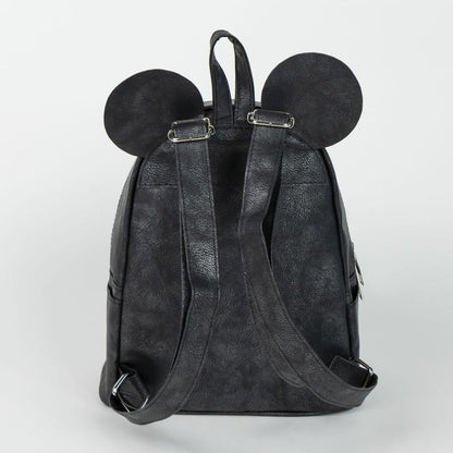 Mochila negra de polipiel Minnie Disney con orejas y lazo burdeos - 2