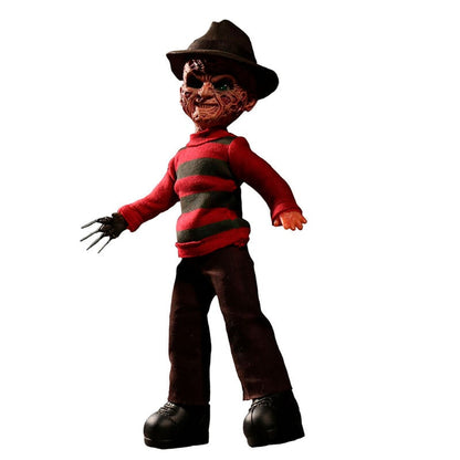 Figura parlante de Freddy Krueger con sombrero y guante de cuchillas