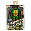 Figura articulada de Michelangelo de Tortugas Ninja con accesorios en caja con ventana