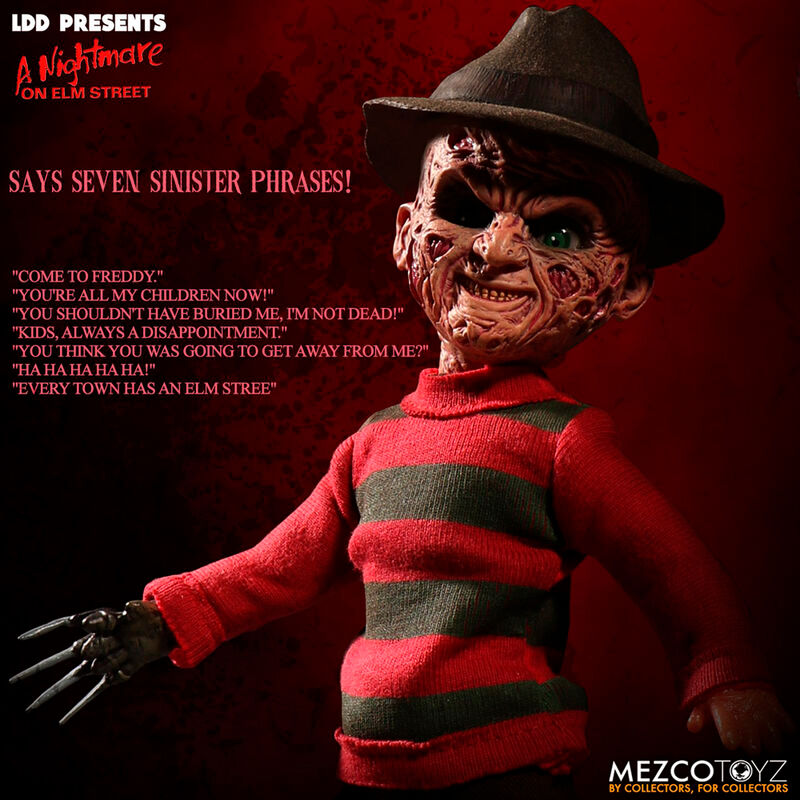 Figura parlante de Freddy Krueger con sombrero y guante de cuchillas - 8