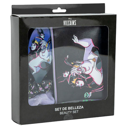 Set de belleza Disney Villains con neceser, cepillo y coleteros