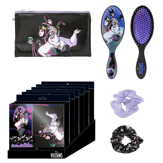 Set de belleza Disney Villains con neceser, cepillo y coleteros - 2