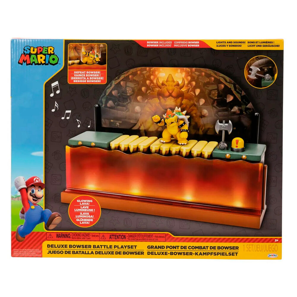 Playset Deluxe de batalla contra Bowser de Super Mario Bros.