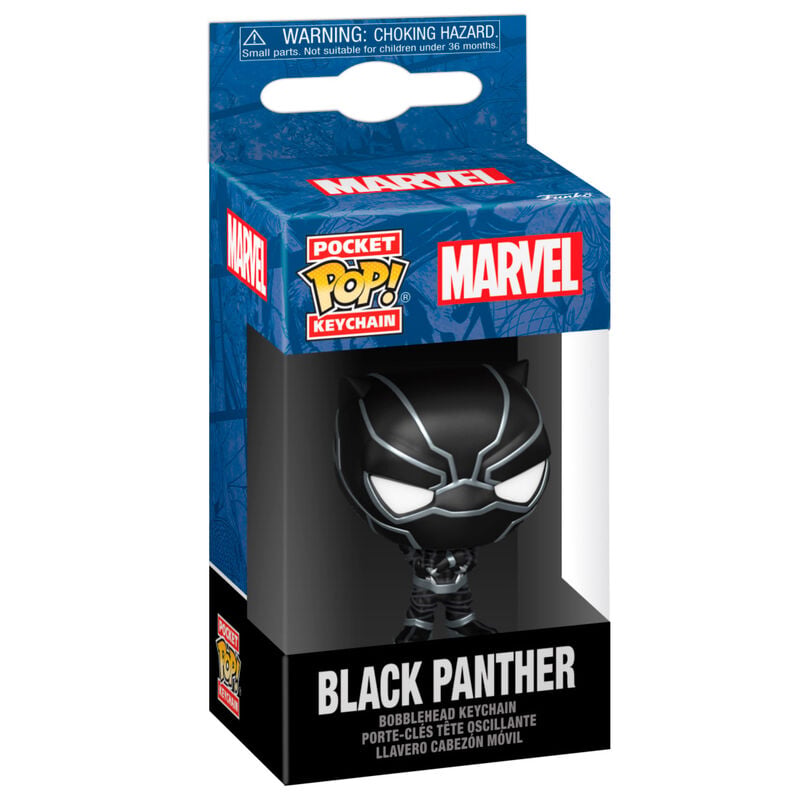 Llavero Funko Pocket POP de Black Panther en caja Marvel