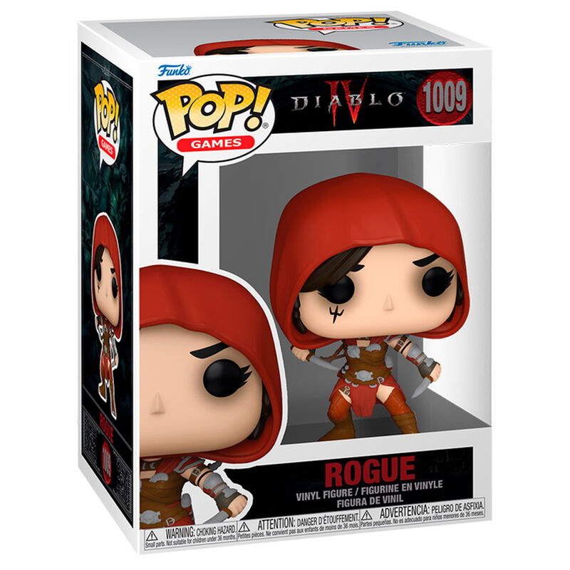 Figura Funko POP Diablo IV Rogue con capucha roja y dos dagas - 2