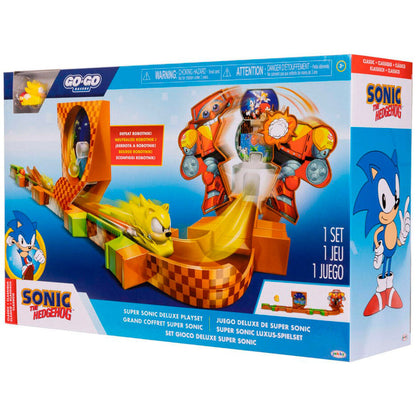 Playset Super Sonic Deluxe Go-Go Racers de Sonic con circuito y Robotnik - 7